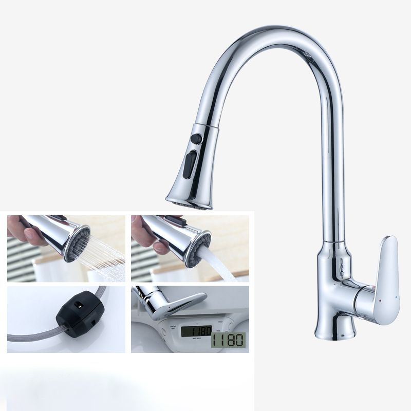 Modern Kitchen Faucet Single Handle Water Faucet with Pull out Sprayer