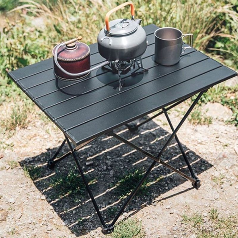 Black Rectangle Removable Camping Table Contemporary Aluminum Camping Table