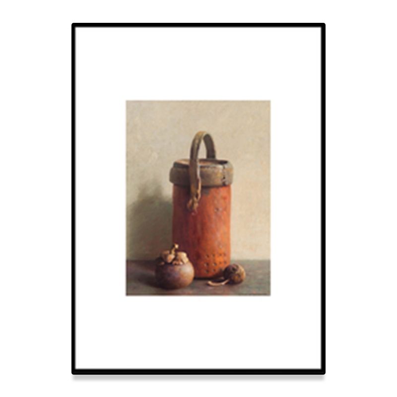 Scandinavian Illustrations Bucket Wall Art Decor Orange Canvas Print for Living Room