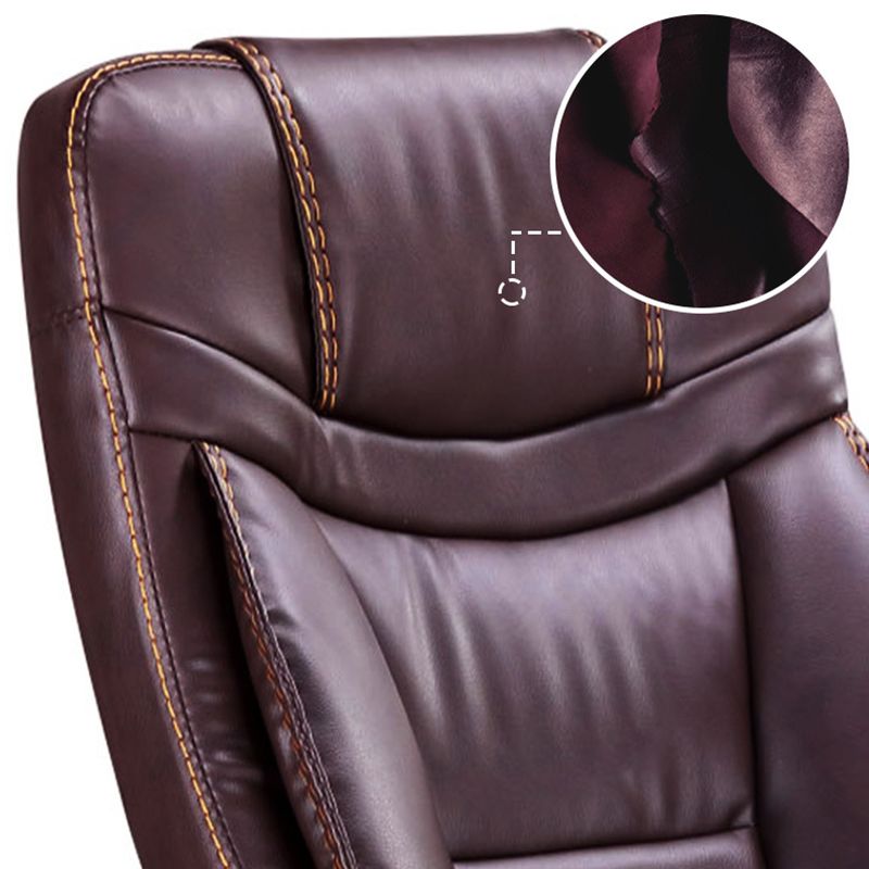 Modern Padded Arms Office Chair Leather Adjustable Seat Height Chair