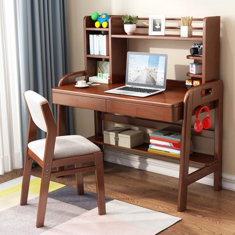 Writing Desk Adjustable Kids Desk 23.6"W Desk with Bookshelf Kids Desk