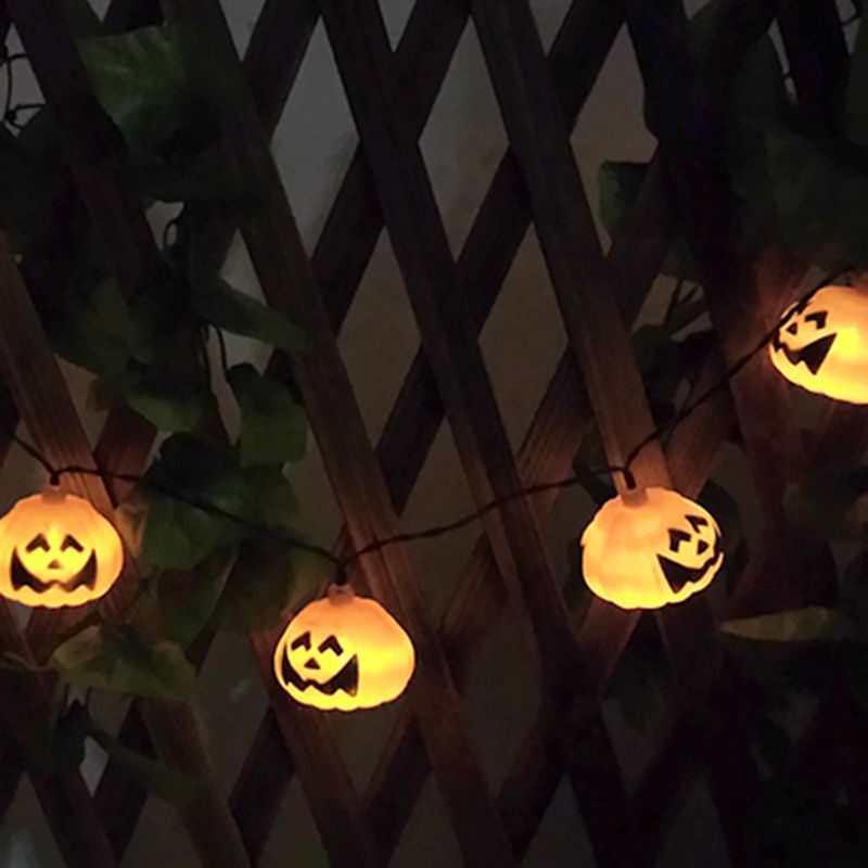 Halloween Pumpkin Waterproof Solar String Lamp Art Decor Orange LED Fairy Lighting