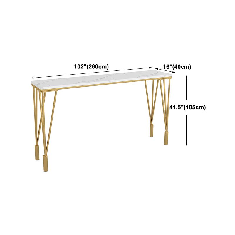 Glam Style Bar Table 42-inch Height Gold 4 Legs Bistro Table for Living Room