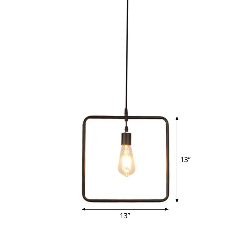 Schwarz 1 Kopfheizleuchte Leuchte Dachboden Blume/Quadrat/runde Rahmen Deckenlampe über dem Tisch