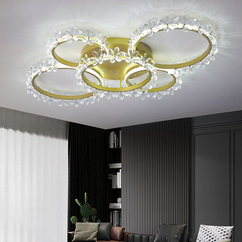 Modern Round Ceiling Light Fixture Metal Multiple-Light Ceiling Light