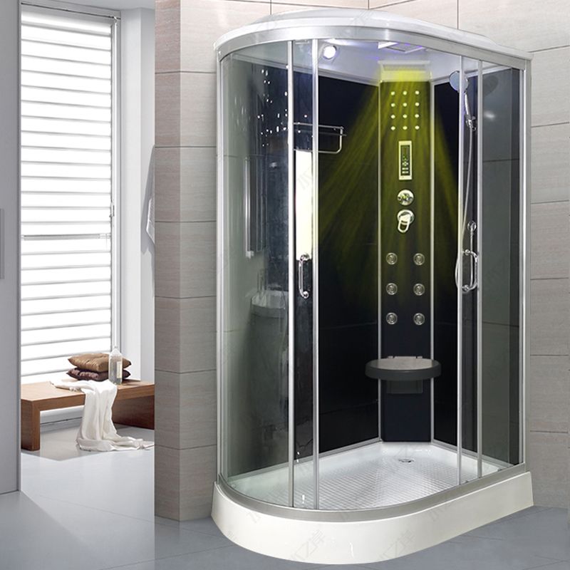 Tempered Glass Left Shower Stall Double Sliding Shower Stall