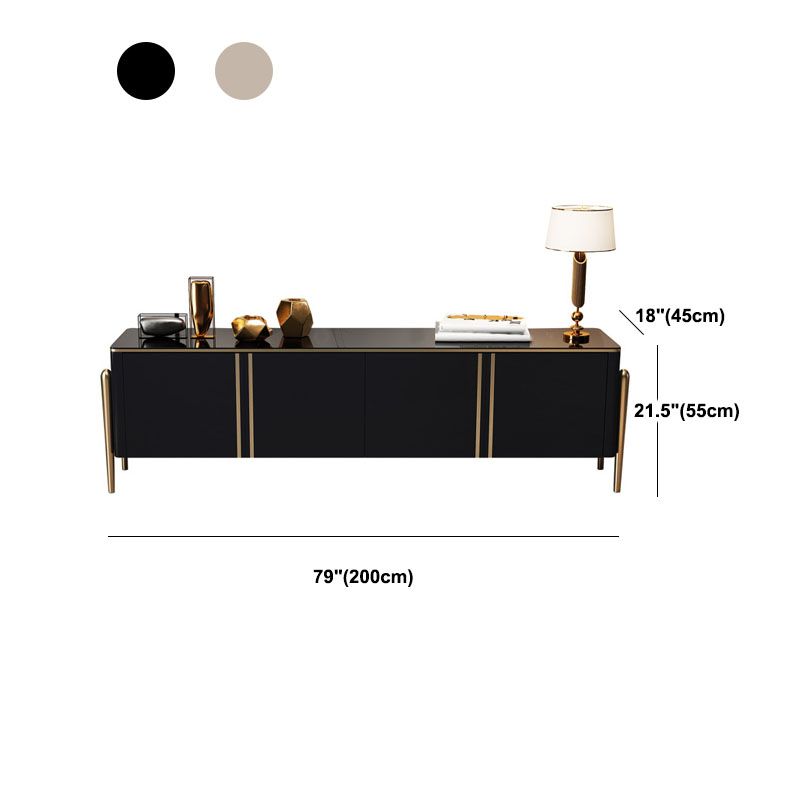 Contemporary TV Media Stand Double Tier TV Media Console for Living Room