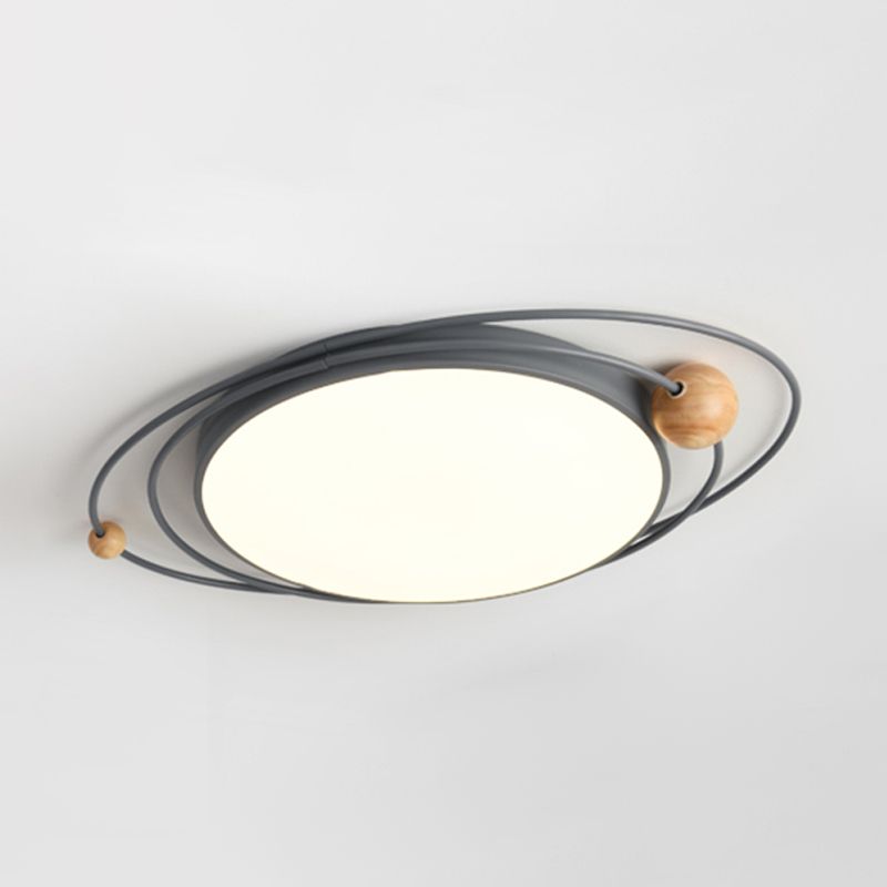 Modern Style Round Flush Mount Lamp Metal 1 Light Flush Mount Fixture