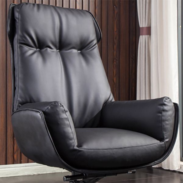 High Back Armless Managers Chair Modern Faux Leather Executive Chair