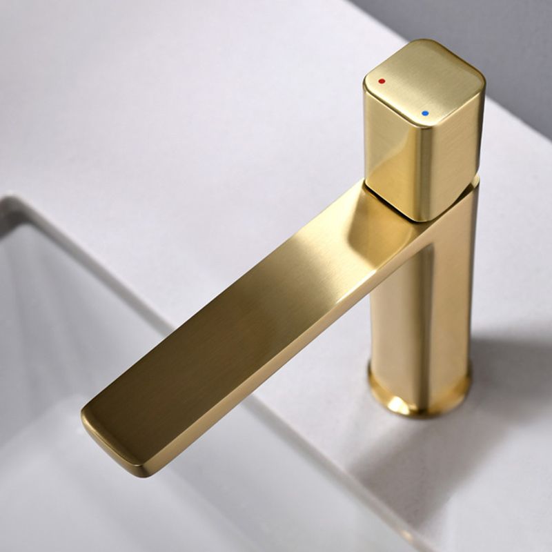 Modern Vessel Faucet Brass Lever Handles Low Arc Bathroom Sink Faucet