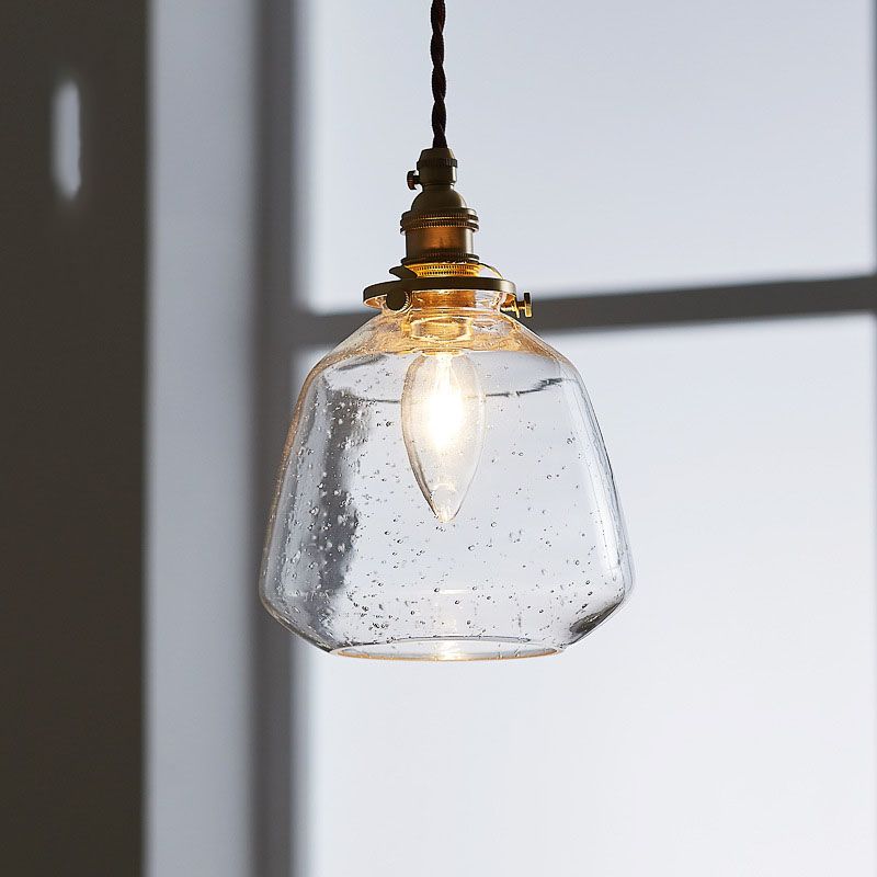 Lampada a sospensione in vetro a sospensione con diica in stile industriale a 1 luce ottone sospeso