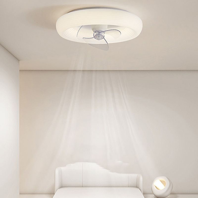 3-Blade White Ceiling Fan Modernism LED Fan with Light for Home