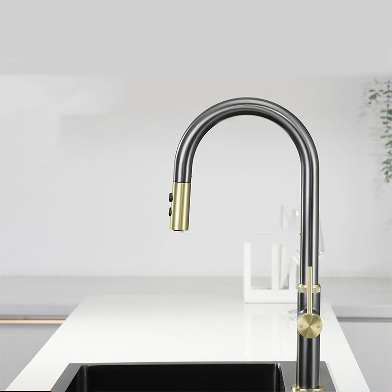 Touch Sensor Kitchen Faucet Swivel Spout with Pull Down Sprayer