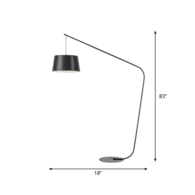 Linear/Kapsel/Bogenbodenleuchte Designer Metall Einerbulst Wohnzimmer Stehlampe in Schwarz