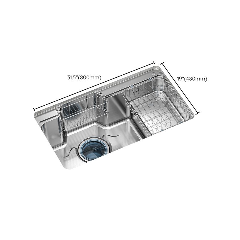 Modern Style Kitchen Sink Undermount Corrosion Resistant Kitchen Double Sink