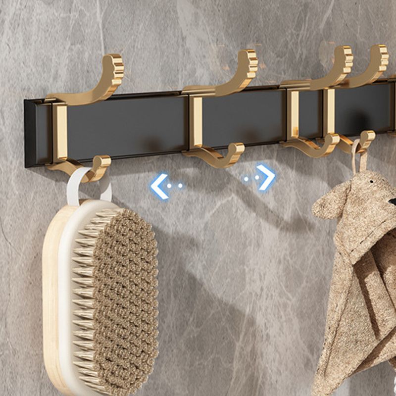 Modernism Bathroom Accessories Hardware Set Black & Golden Bath Shelf/Towel Bar