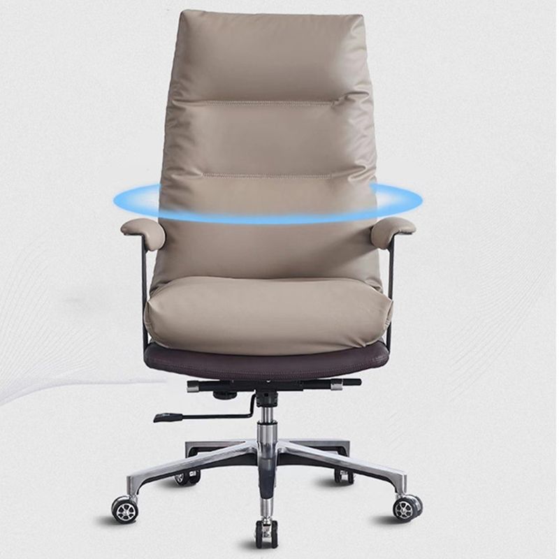 Contemporary Office Chair Adjustable Seat Height Leather Leather Executive Chair