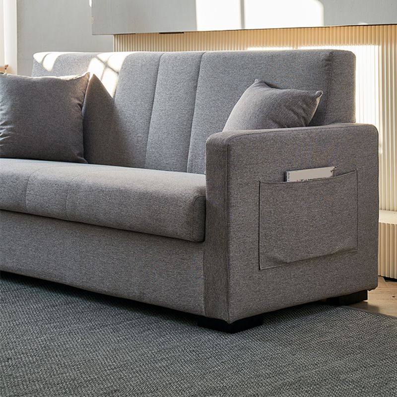 Contemporary Square Arm Slipcovered with Storage Cotton Seating