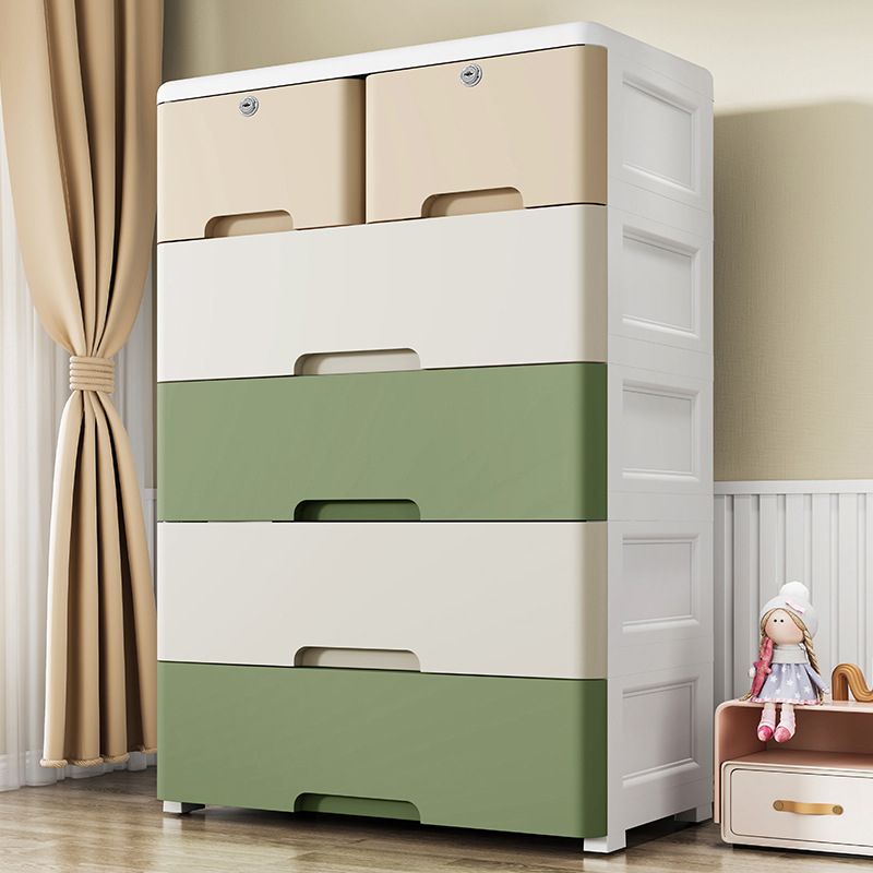 Modern Nursery Dresser Plastic Vertical Kids Furniture with Drawers for Bedroom