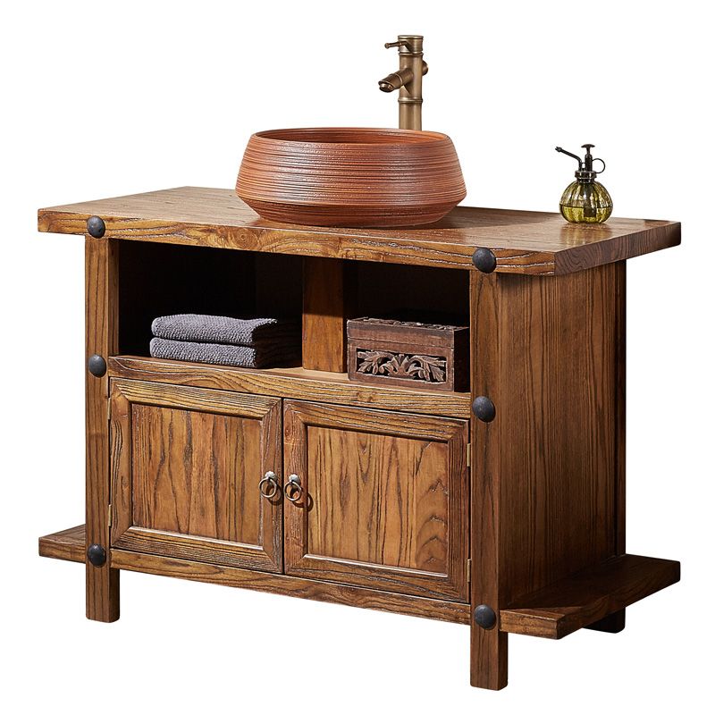 Traditional Wood Bathroom Vanity Set Freestanding Faucet Included Bath Vanity