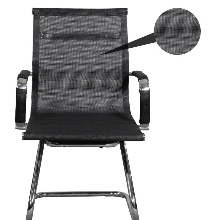 Modern Black Desk Chair with Breathable AirGrid Seat and Back Side Chair