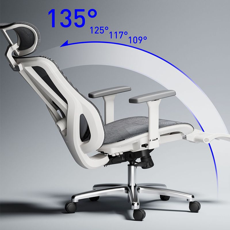 Adjustable Arms Office Chair Contemporary Mesh Desk Chair with Wheels for Home