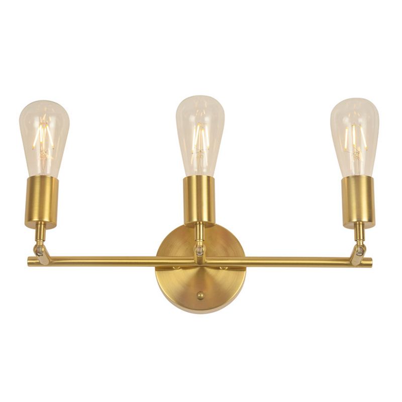 3-Lights Bare Bulb Design Vanity Mirror Light 17.3" Wide Postmodern Style Wall Sconce for Bedroom