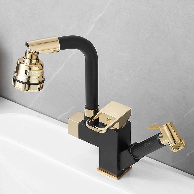 Luxury Vessel Sink Faucet Single Handle Swivel Spout with Side Spray