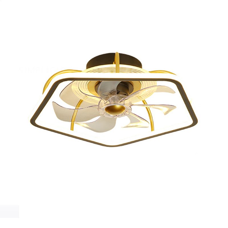 7-Blade Modernism Ceiling Fan Black/Golden Fan with Light for Bedroom