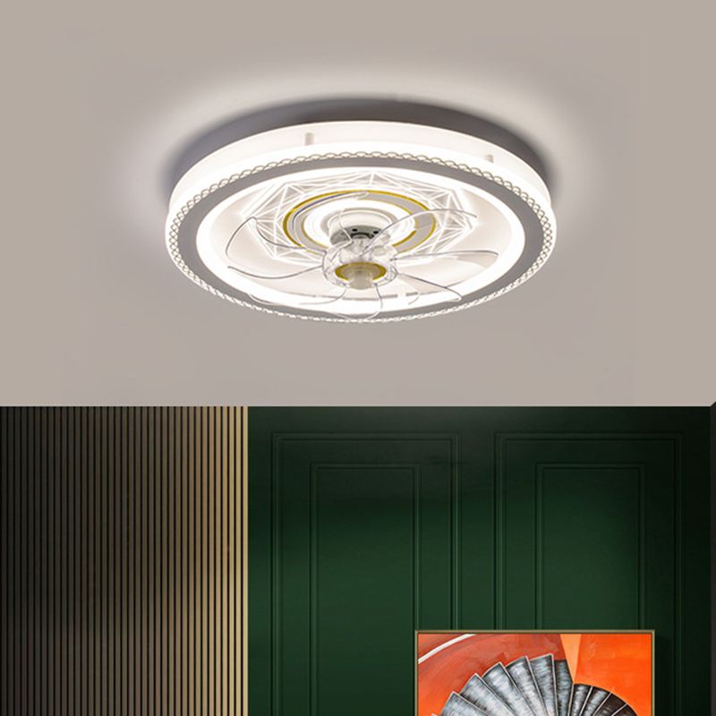 Ventilateur de plafond LED Circle blanc Lumière Élect