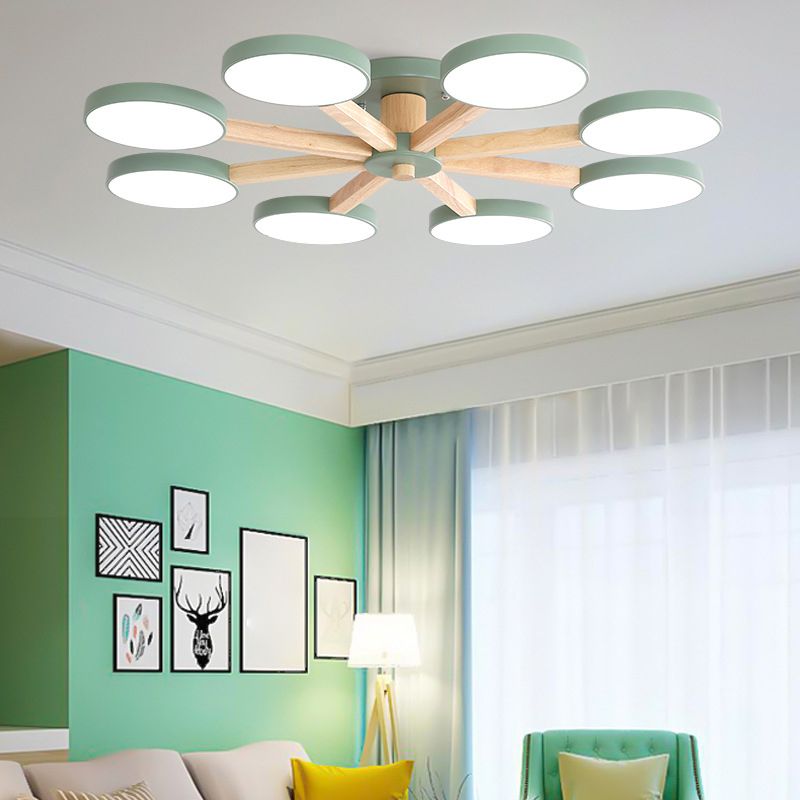 3/6/8-Light Modern Flush Mount Lighting Metal Ceiling Light for Living Room