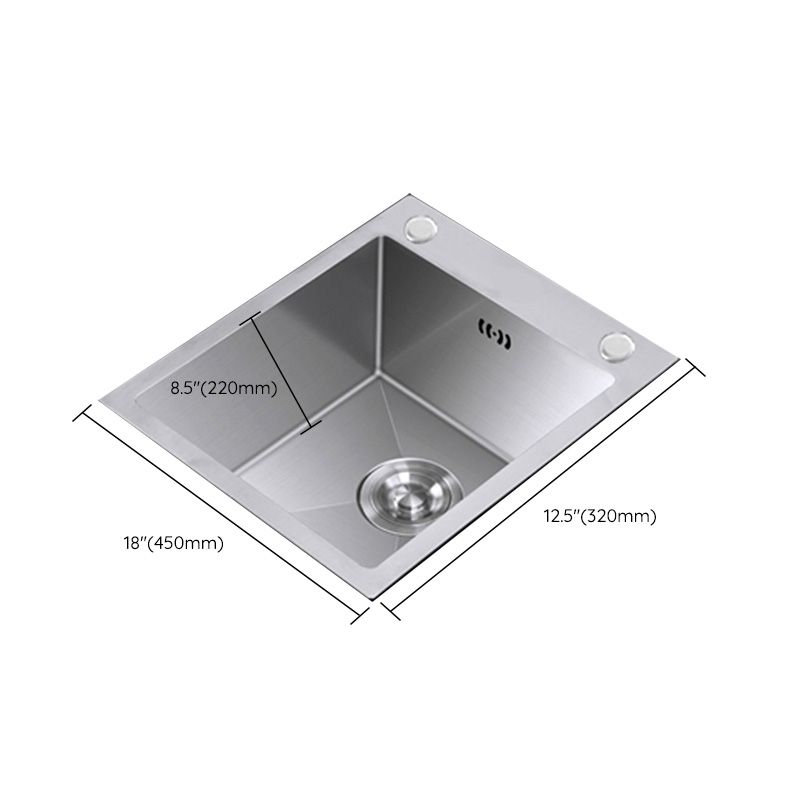 Modern Style Kitchen Sink Stainless Steel Dirt Resistant 1 Holes Drop-In Kitchen Sink