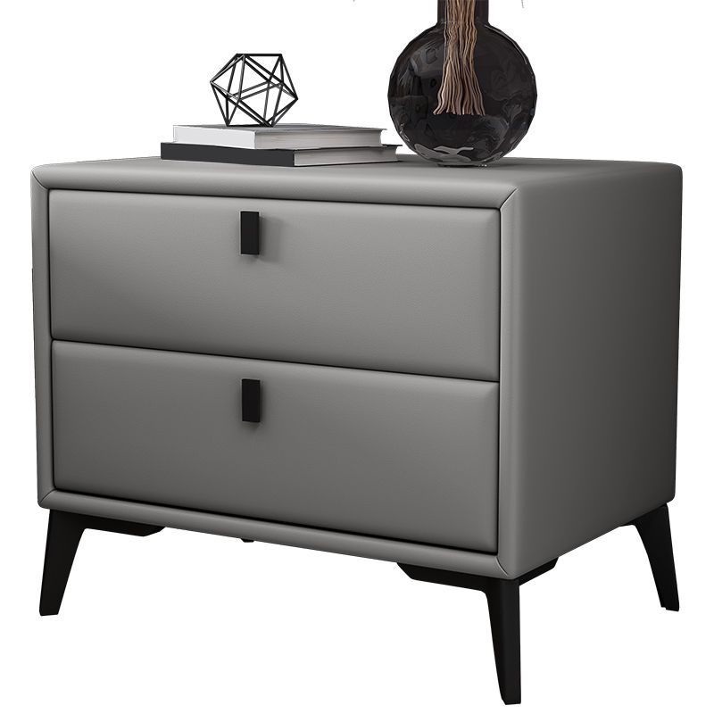 Leather Accent Table Nightstand Modern Nightstand for Bedroom