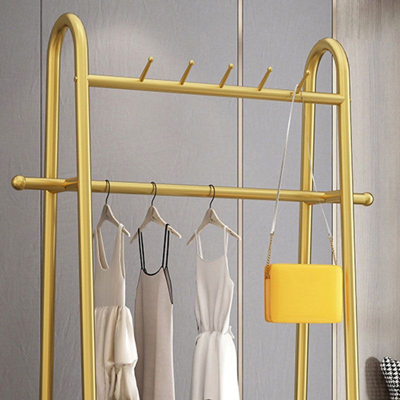 Metal Hall Stand Modern Style Simple Household Floor Coat Rack with Pulley