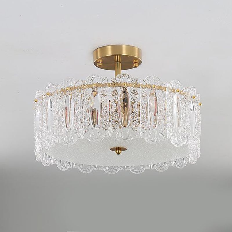 Modern Style Glass Shade Ceiling Light Simplicity Flush Mount for Bedroom