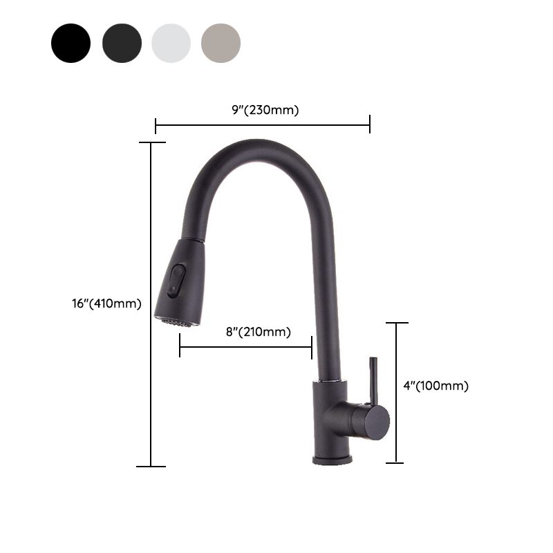 Modern Spray Kitchen Faucet Brass Pulldown Sprayer Swivel Spout Bridge Faucet