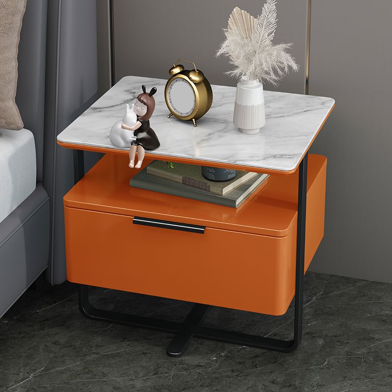 Wooden Bedside Cabinet Modern Style Minimalist Open Bedside Table with Legs