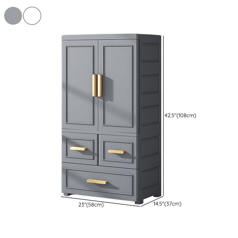 Modern Style Plastic Kids Closet Bedroom Armoire Cabinet with Door