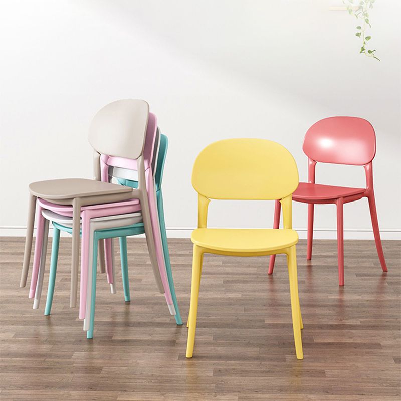 Contemporary Style Side Chair Plastic Open Back Dining Side Chair