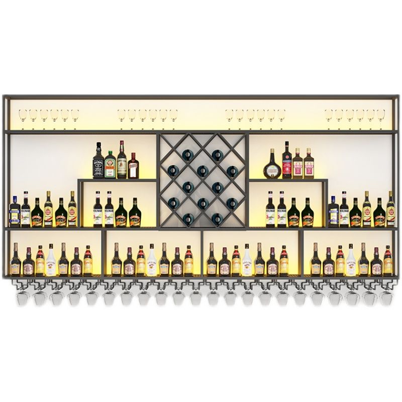 Modern Style Wine Rack Iron Shelf Wall Mounted Wine Rack for Bar