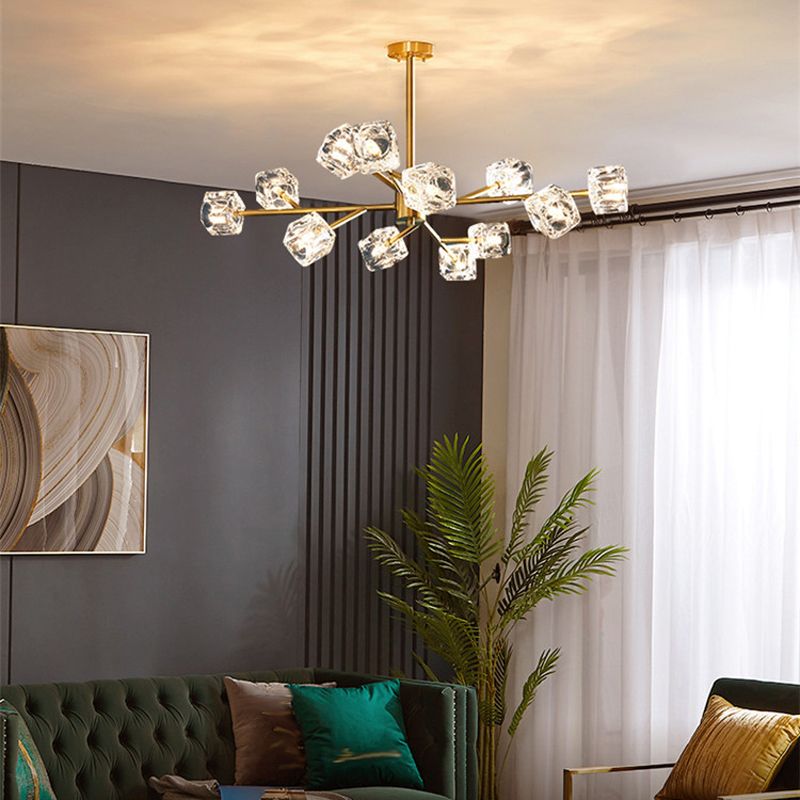 Sputnik Pendant Light Contemporary Crystal Hanging Lamp for Living Room