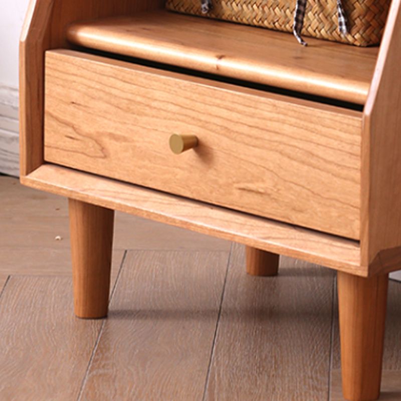 Modern Solid Wood Night Table Drawer Storage Bed Nightstand with Legs