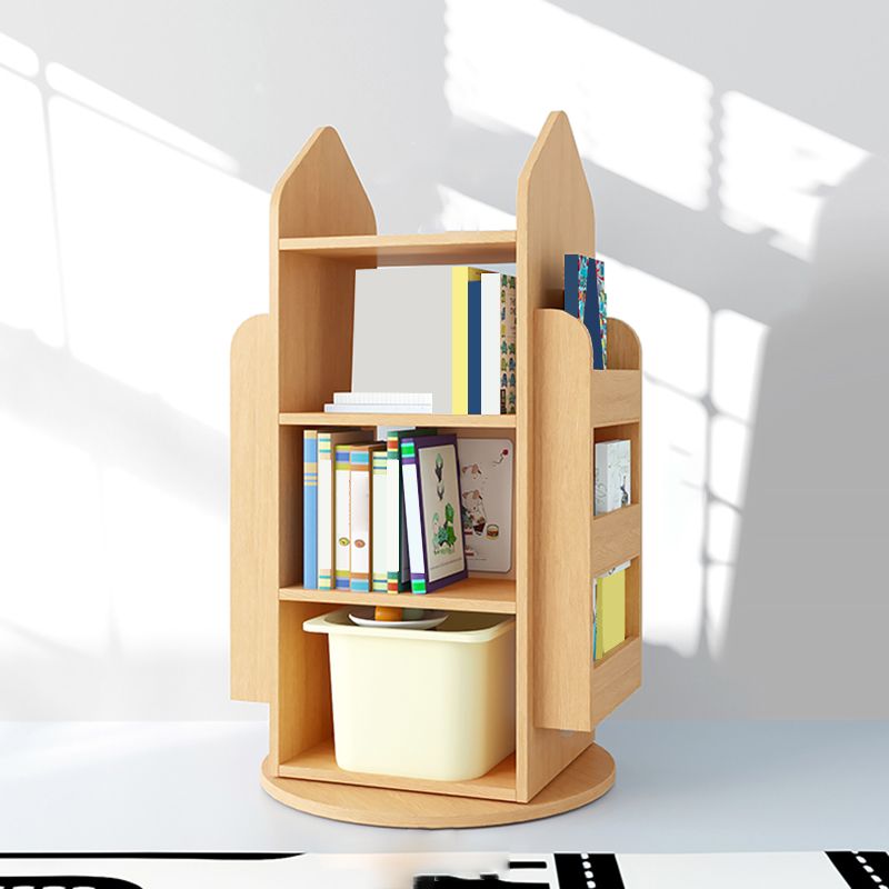 Scandinavian Book Shelf Double-Sided Standard Kids Bookcase in Open Back