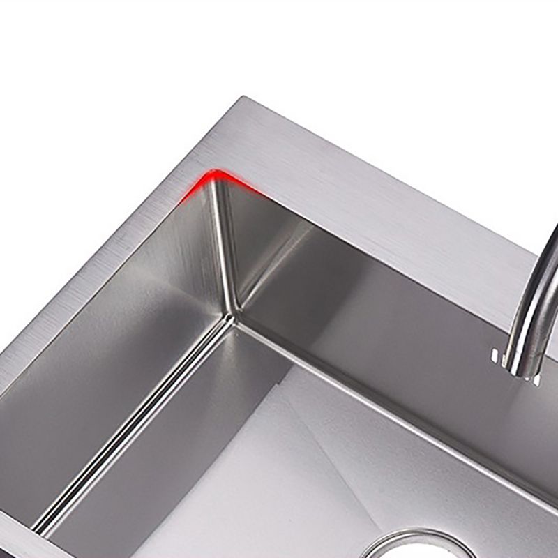 Classic Single Basin Sink Stainless Steel Kitchen Sink with Faucet and Soap Dispenser