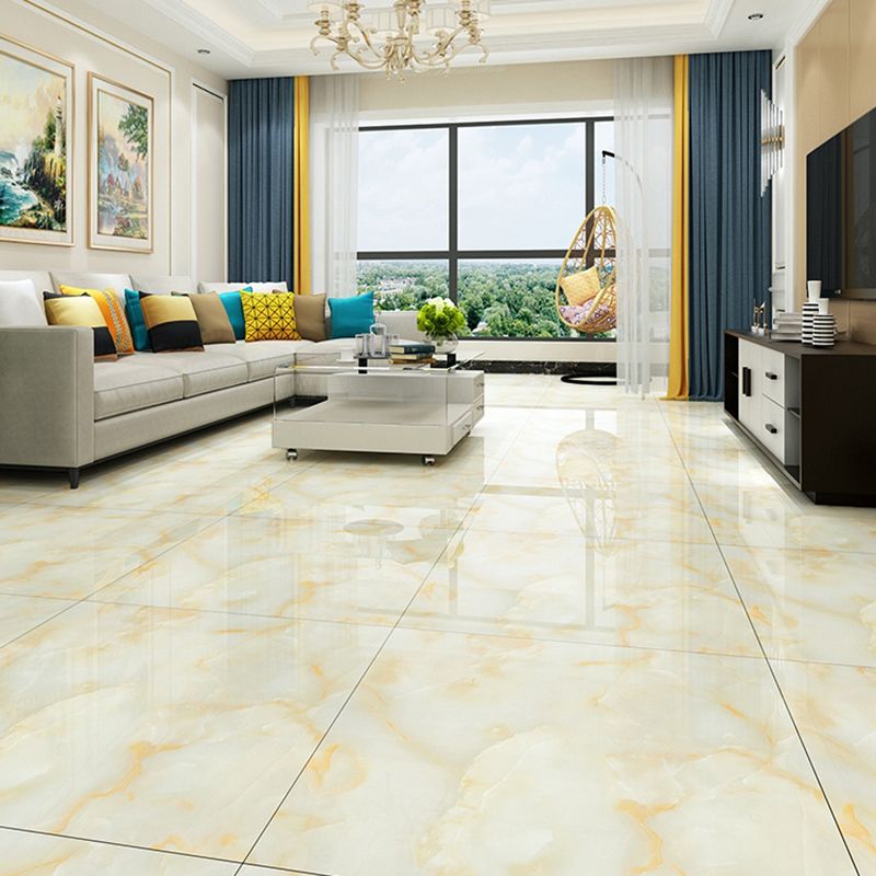 Matte Square Floor and Wall Light Yellow Marble Tile for Living Room