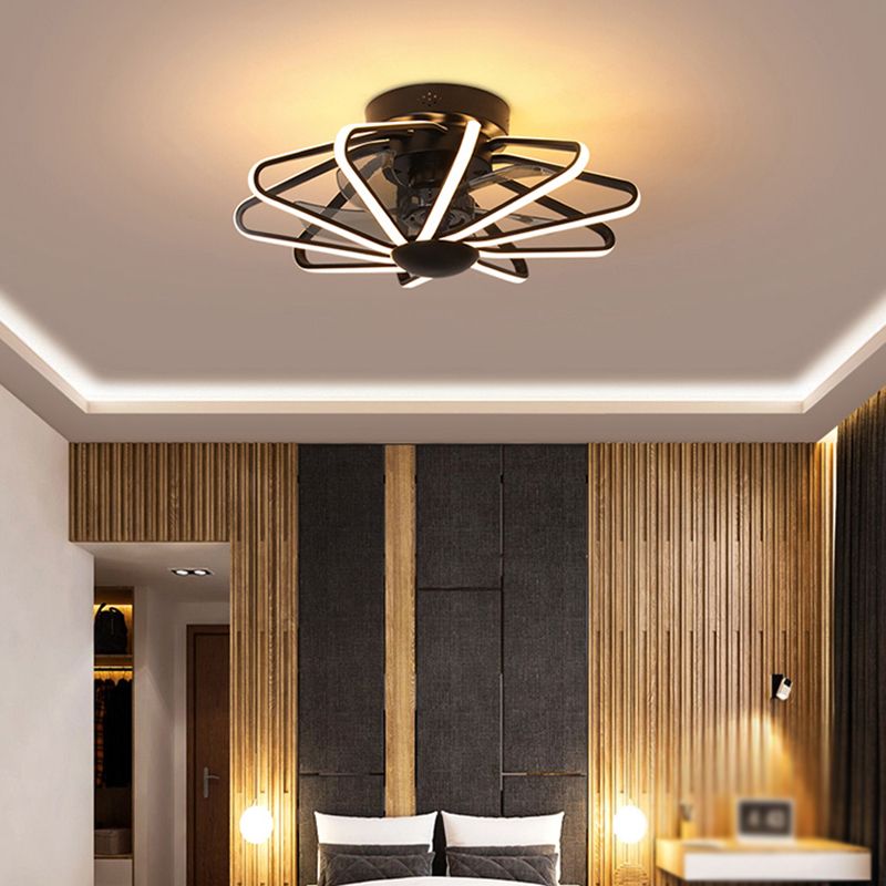 Metal Ceiling Fan Lamp Simplicity Style LED Ceiling Lighting for Bedroom