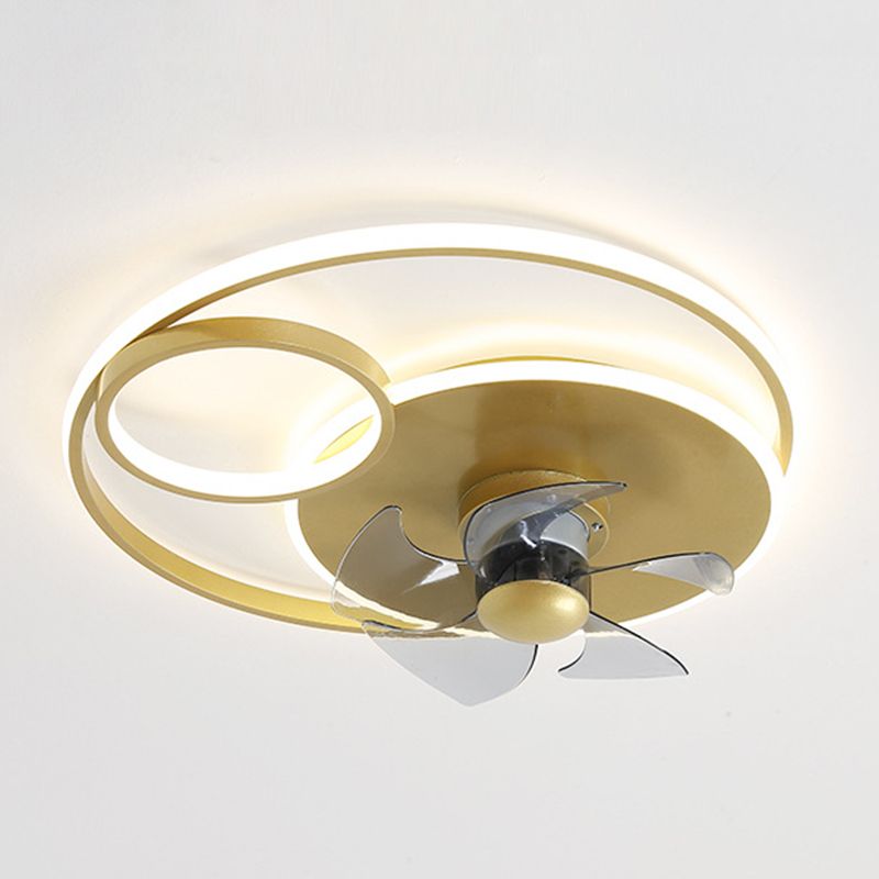 5-Blade Modern Ceiling Fan White/Golden LED Fan with Light for Home