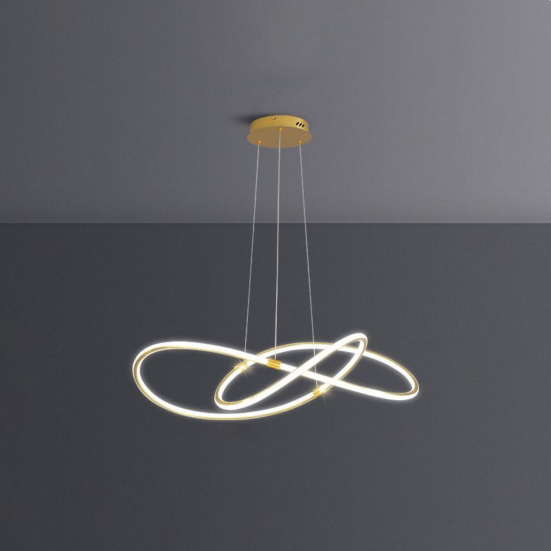 Twisted Suspended Lighting Fixture Modern Chandeliers For Dining Room Metal Chandelier