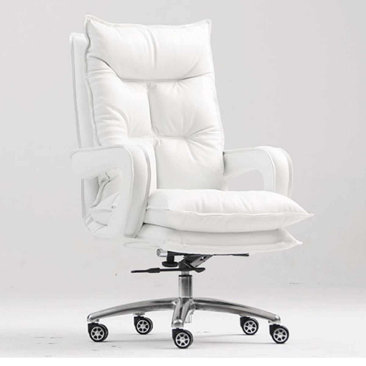 Silver Aluminium Modern Desk Chair with High Back Conference Chair