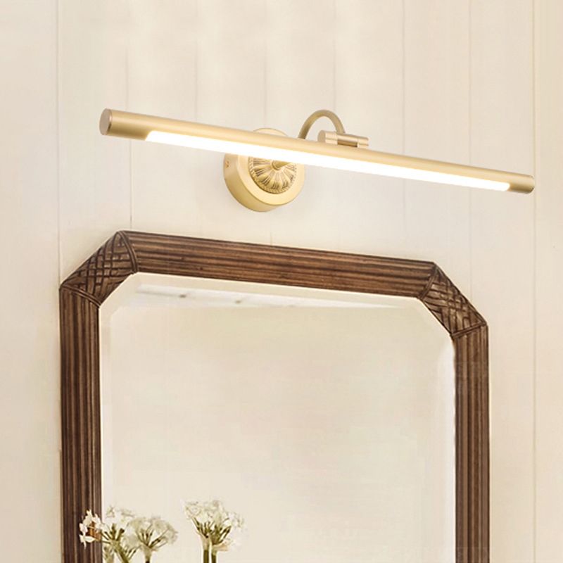 Tête de tête linéaire à tête linéaire réglable minimalisme moderne vanité de laiton lumière neutre pour l'armoire de salle de bain